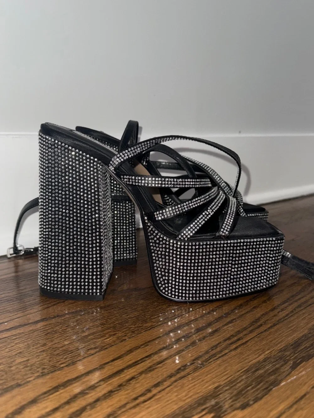 Rhinestone Steve Madden Platform Strappy Heels